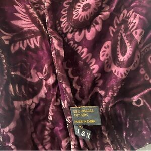 Vintage Purple Velvet Floral scarf